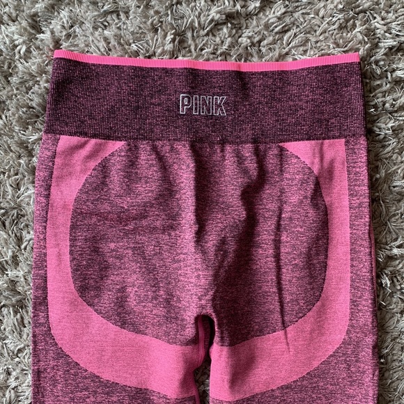 VS PINK Seamless Leggings Pink & Green (2) - Picture 6 of 15